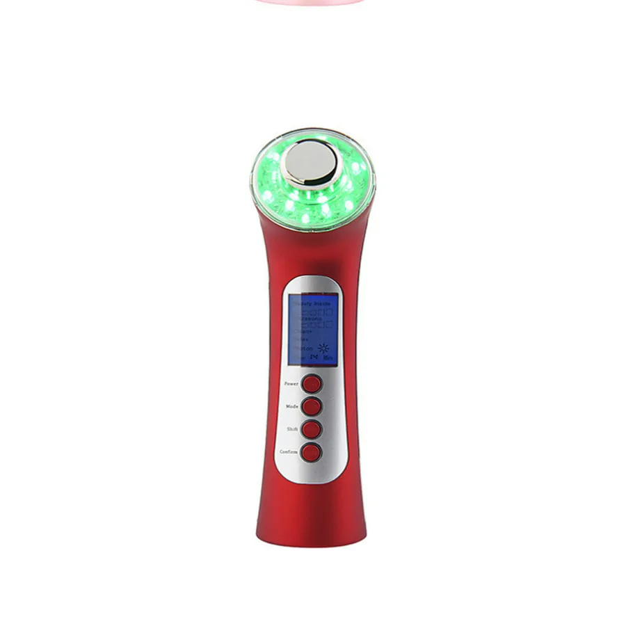 Rechargeable 5 In1 Skin Renewal System Ultrasonic Photon Ion Beauty Care Device Face Massager Facial Skin Care With Retail Box