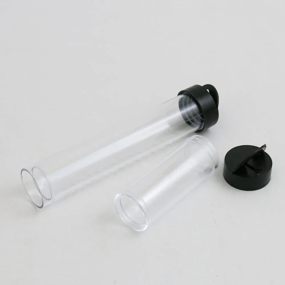 50pcs Empty 10ml 20ml  clear plastic tube plastic bottle Test Tube Shape With cap used for beads jewelry storage