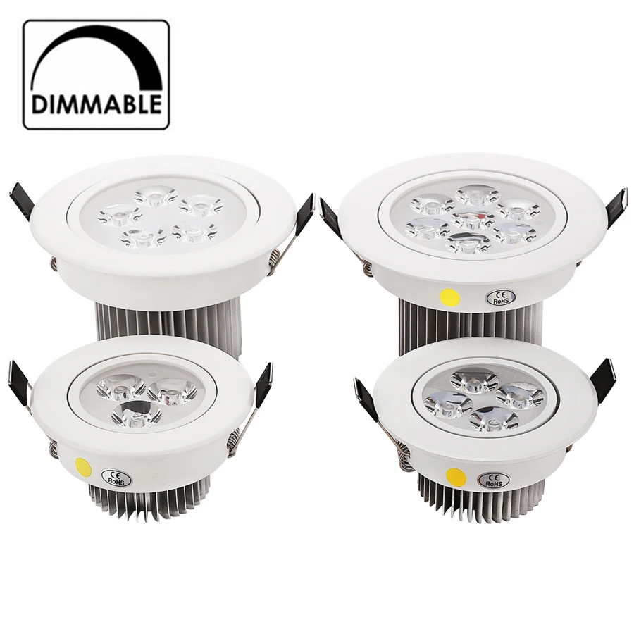

4pcs/lot 3W 4W 5W 7W downlight Epistar LED ceiling lamp Recessed Light Aluminum 110V/220V for home illumination