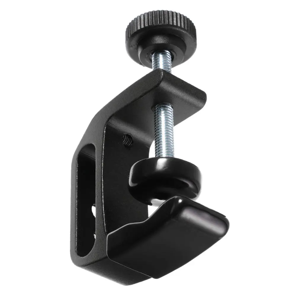 Universal Heavy Duty อลูมิเนียม C CLAMP Desktop Mount ผู้ถือขาตั้ง 1/4 ''-3/8'' รูเกลียวสกรูอะแดปเตอร์สําหรับ DSLR รถเข็นม้านั่ง