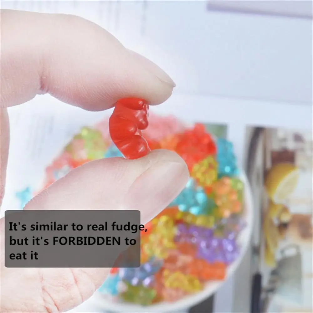 

12Pcs Mini Bear Beads Rubber Soft Slime Charms Plasticine Slime Accessories Beads For Crystal Mud Fluffy Slime