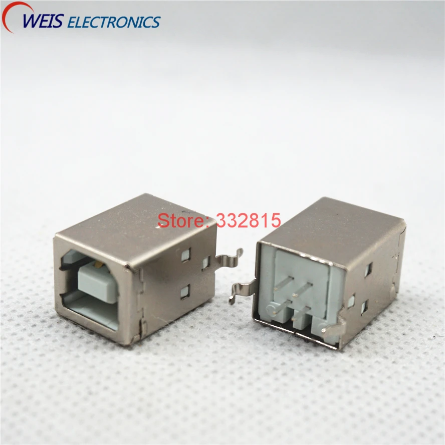 10PCS USB Connector female socket D type B type DIP BF180 printer connectors 180degree USB-BF180 ROHS Free shipping