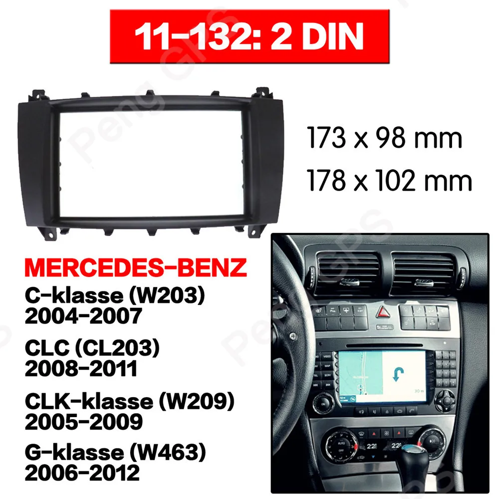 

2 DIN Car Radio stereo Fitting installation adapter fascia For BENZ C-Class (W203) 2004-2007 CLK-Klasse(W209) frame Audio