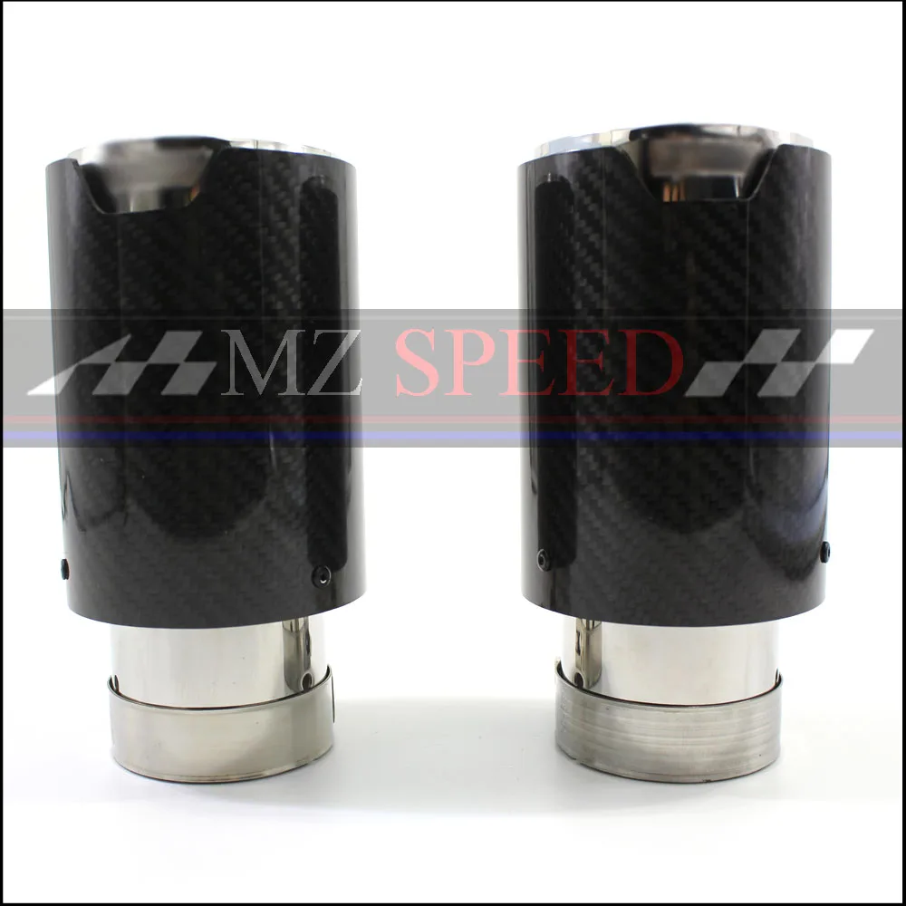 1PCS 66MM in - 95MM out M-Performance Exhaust Tailpipe Car Carbon Fiber Exhaust End Tips for BMW M3 M5 M6  1pcs