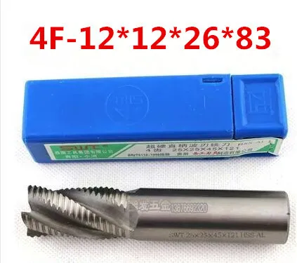 Free Shipping 5pcs HSS-AL 4Flute Rough machining 12x12mm  wave edge milling cutter Machine Milling Machinery Cutting tool