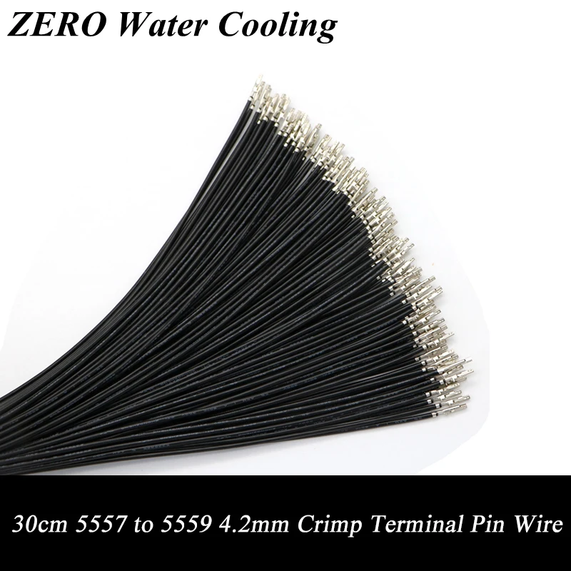 50pcs/Lot 30cm Black Color UL1007 18AWG ATX / PCI-E / PSU / EPS Female to Male Crimp Terminal Pins Wire