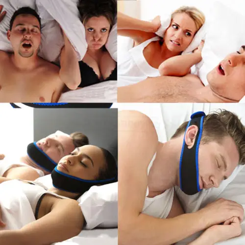 Adjustable Anti Snoring Chin Strap Jaw Sleep Aid Belt Snore Apnea FIX Support