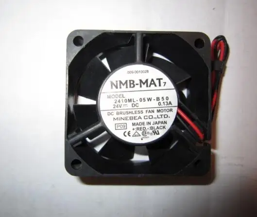 Охлаждающий вентилятор, NMB-MAT, 6 см, 60*60*25, 24V0.13A, 2410ML-05W-B50, 2 провода