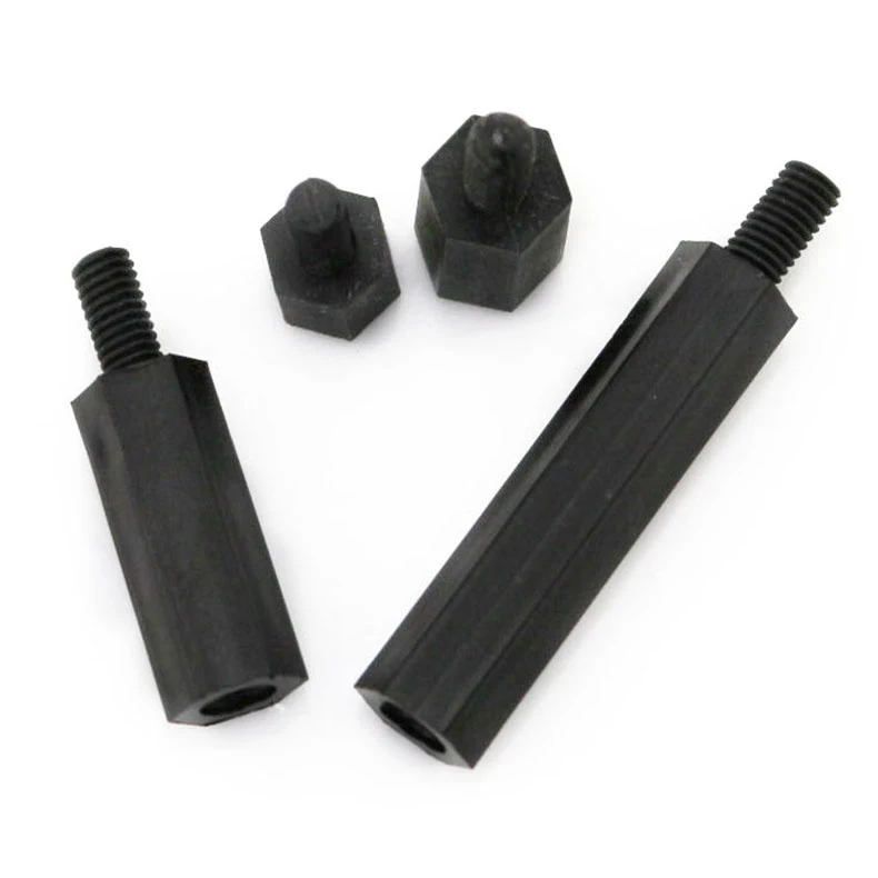 

20Pcs M3 M3*18+6mm 6mm B Black Nylon Hexagonal Hex Standoff Spacer Female & Male Thread Plastic Hexagon Pillar Screw Nut Plastic