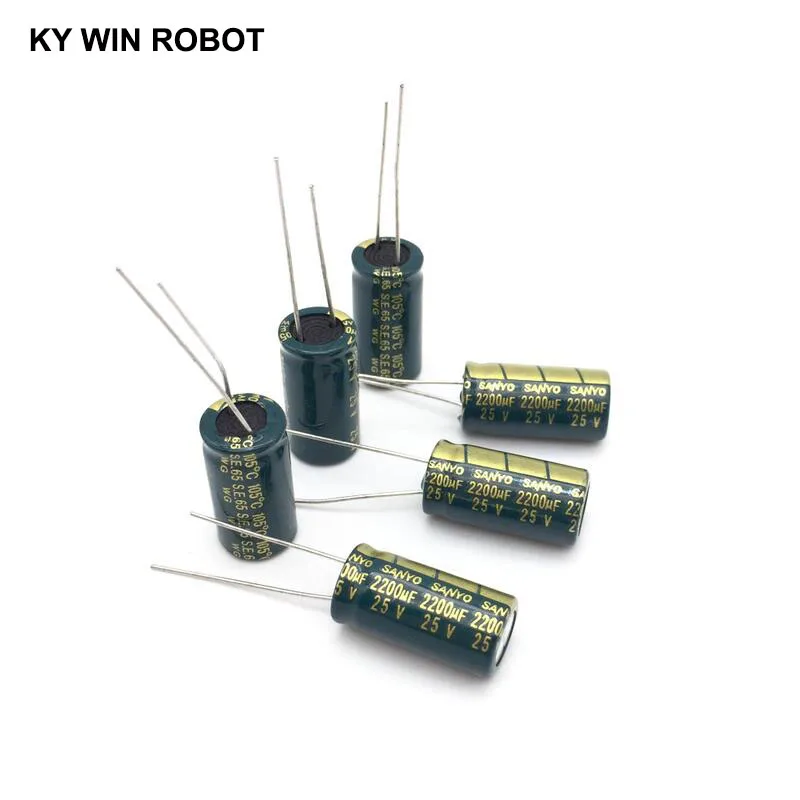 10 szt. Aluminiowy kondensator elektrolityczny 2200 uF 25 V 10 * 20 mm frekuensi tinggi Radialny kondensator elektrolityczny