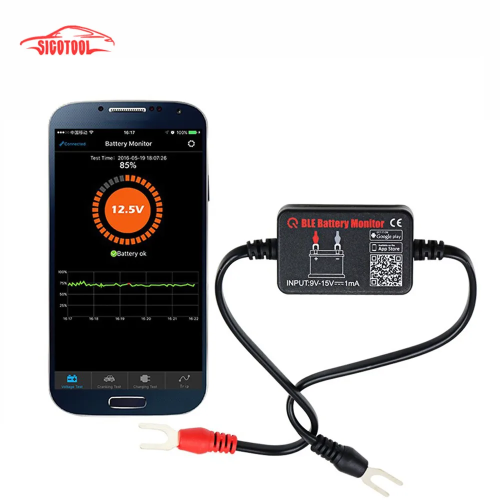 Bluetooth 12V Battery Tester BM2 Battery Monitor Car Battery Analyzer Charging Cranking Test Voltage Test For Android IOS Phone