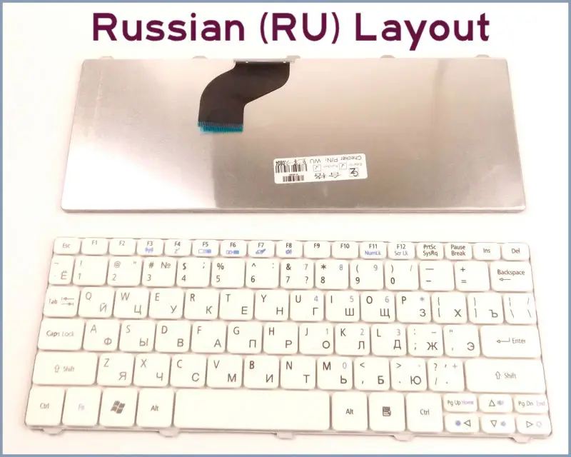 

New Keyboard RU Russian Version for Acer Aspire ONE ZH9 ZH9US Laptop White