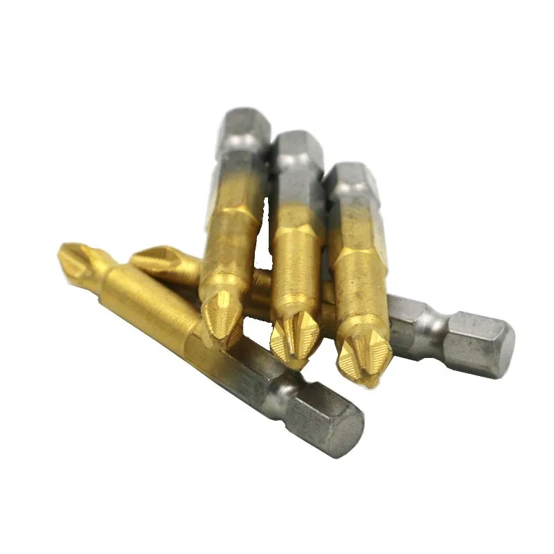 5Pcs/Set Titanium coated Anti Slip Phillips 1/4\