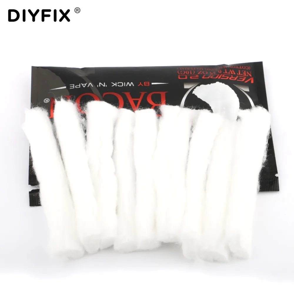 DIYFIX 2Bags Bacon Cotton Organic Cotton Wick for Electronic Cigarette Rebuildable RDA RBA DIY Atomizer Vapor Cotton