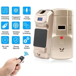 WAFU Wireless Smart Invisible Fingerprint Remote Lock Keyless Entry Door Lock Security Anti-theft Locks with Fingerprint Keypad