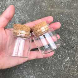 Capacity 50ml 47x50x33mm Bottles With Cork Transparent Glass Bottles Vials For Wedding Holiday Decoration Christmas Gifts 24pcs