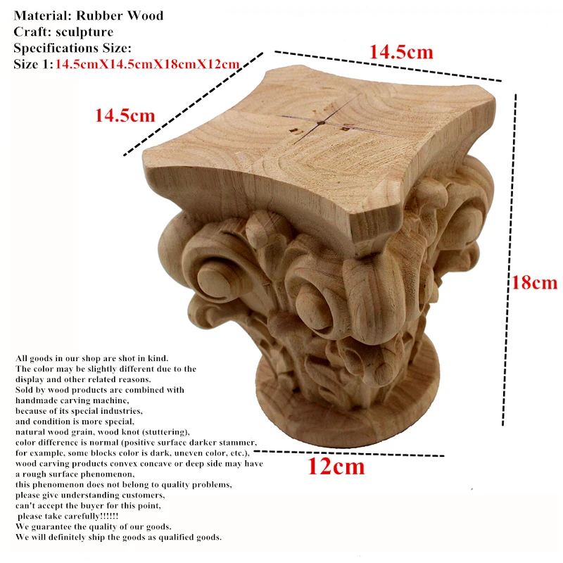 VZLX Wood Carved Corner Onlay Applique Decor Furniture Craft Unpainted Home Decoration Accessories Art Figurine Wooden Letters