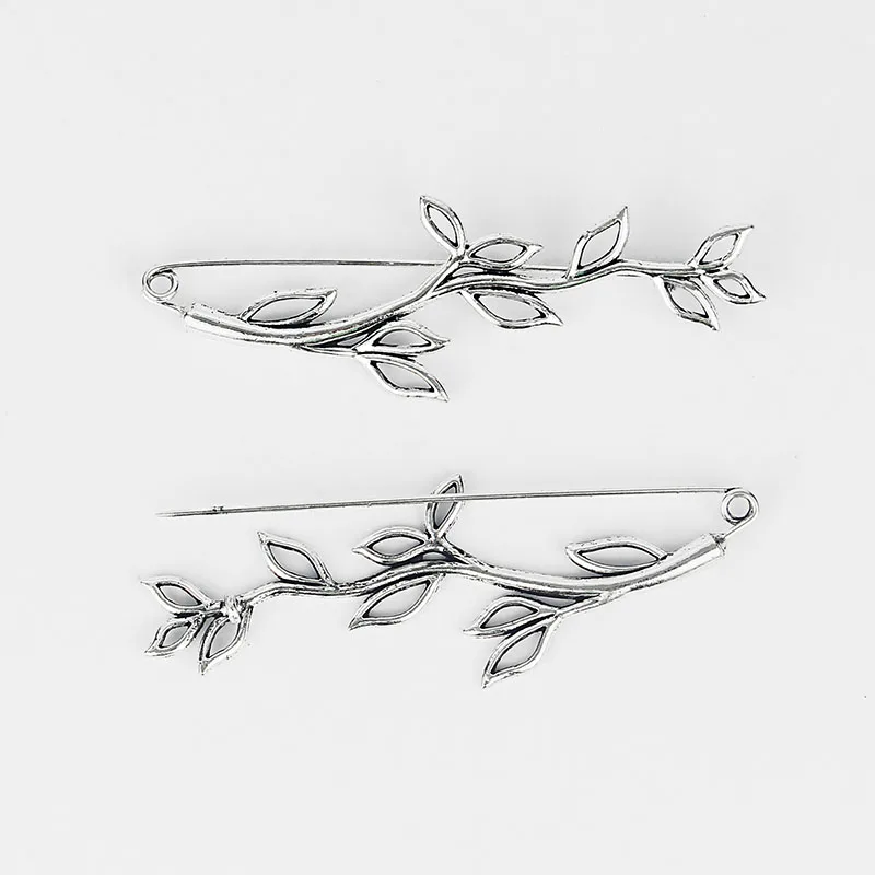 1pcs Large Antique Silver Color Sunflower/Leaves/Feather Durable Strong Metal Shawl Kilt Scarf Brooch Safety Pin 88-90mm