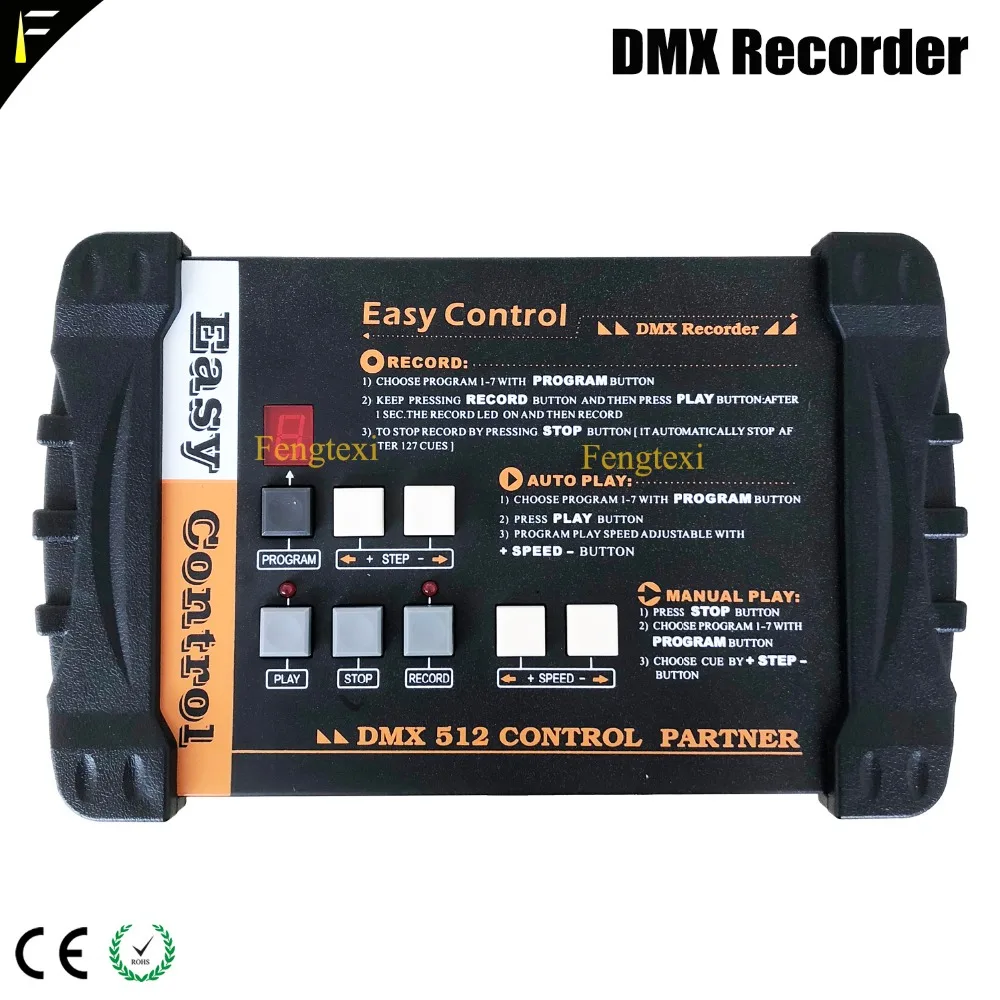 Easy Console DMX Recorder 7 Program Button Auto Manual Play DMX512 Controller Device for Music Show Paty Lighting Controlling