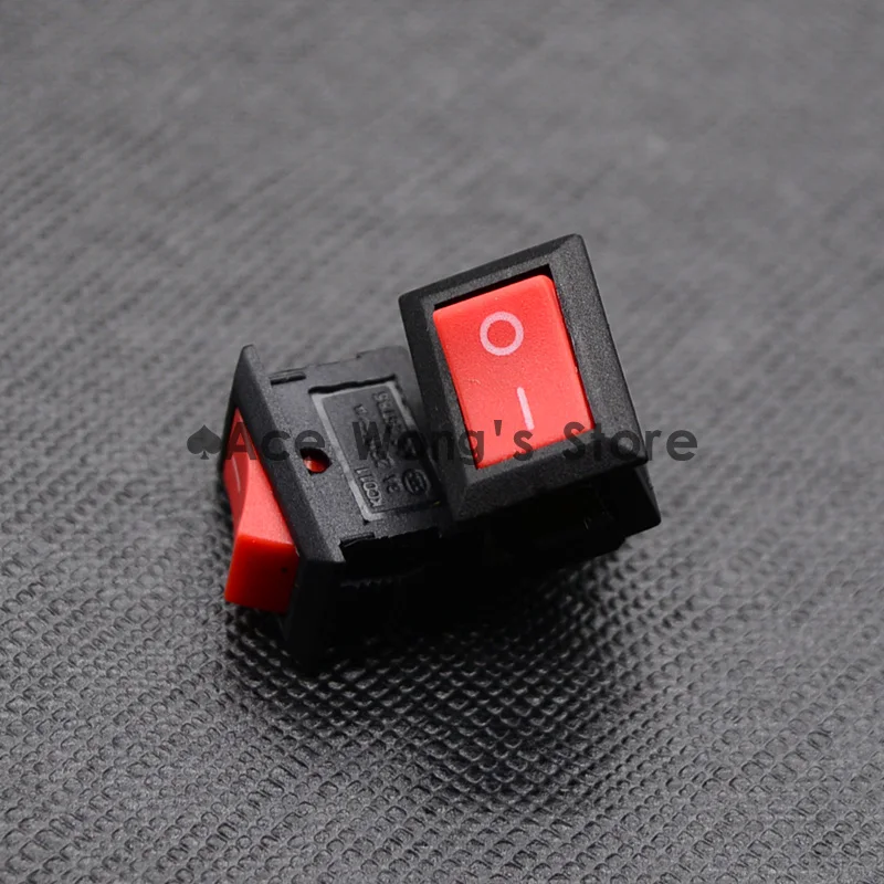 10pcs AC 250V 3A 2 Pin ON/OFF I/O SPST Snap in Mini Red Button Boat Rocker Switch 10*15MM