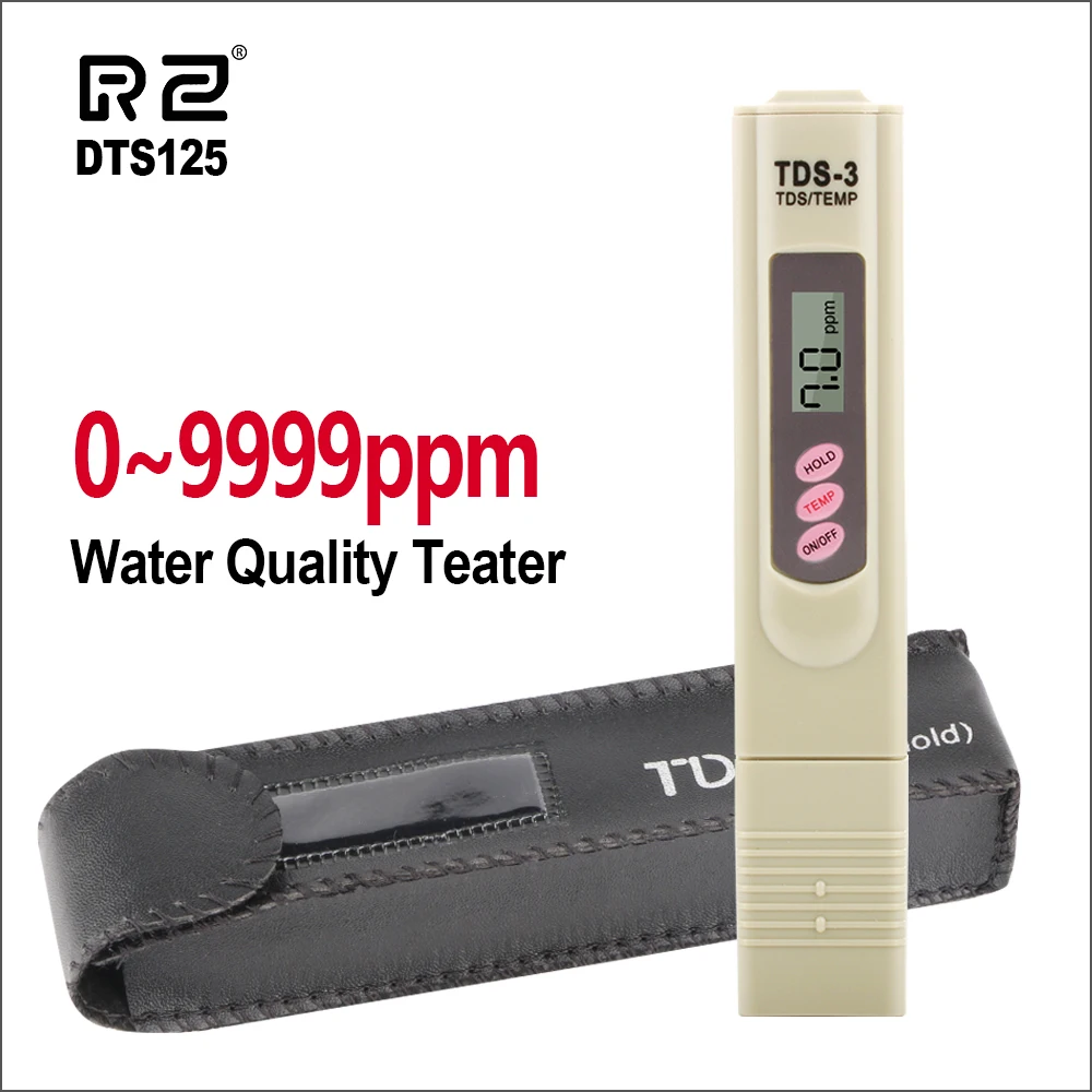RZ-مقياس درجة الحموضة الرقمي لحوض السمك ، جهاز اختبار القلم TDS 0-999PPM مع إضاءة خلفية LCD محمولة ، مقياس درجة الحموضة الكهربائية