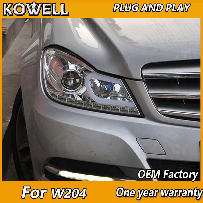 

KOWELL Car Styling LED Head Lamp for Benz W204 headlights 2011-2014 C180 C200 C260 led headlight led drl H7 hid Bi-Xenon Lens