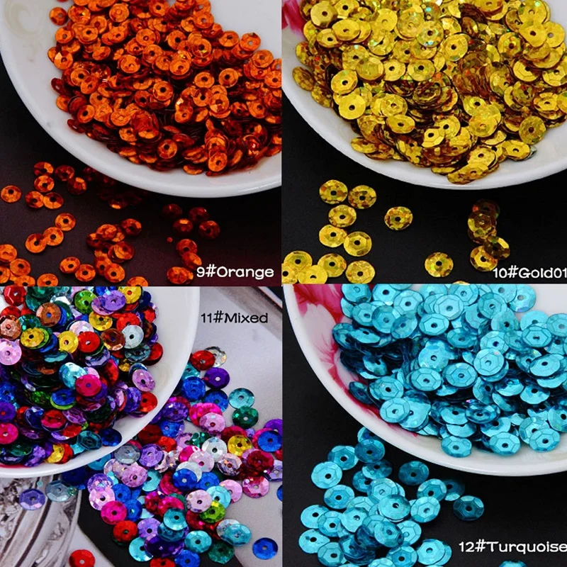 Many Colors 6mm DIY Round Cup Sequins Beads Paillettes Loose AB Dress Shoes Craft Jewelry Accessories