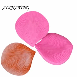 2Pcs/set Big Rose Flower petal Silicone Fondant Molds Leaf stamper Cake Decorating Tools suitable for polymer clay D1285