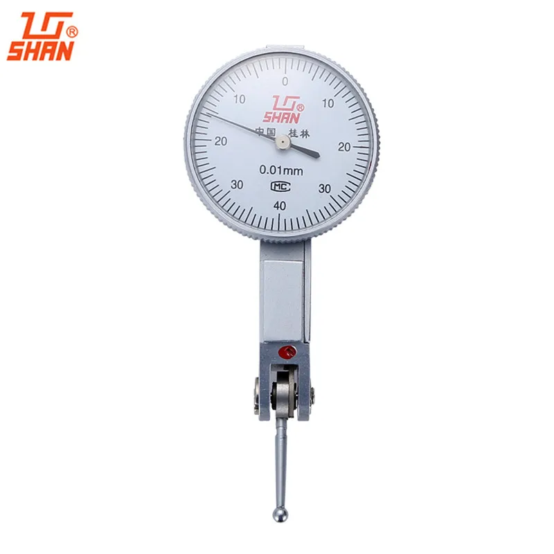 SHAN Dial Indicator 0-0.8mm/0.01 Aluminum Body Dial Test Gauge Measuring Tools