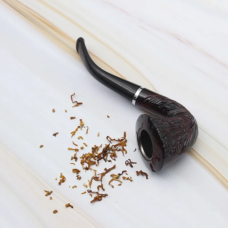 Classic Curved engraving Pipe Chimney Filter Smoking Pipes Tobacco Pipe Cigar Narguile Grinder Smoke Mouthpiece