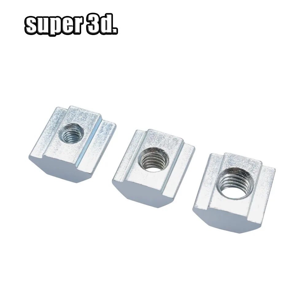 50/20/10pcs Zinc Plate Coated M3 M4 M5T Block T Sliding Nut for Aluminum Profile 2020 Aluminum Profile Slot 6 Connector Accessor