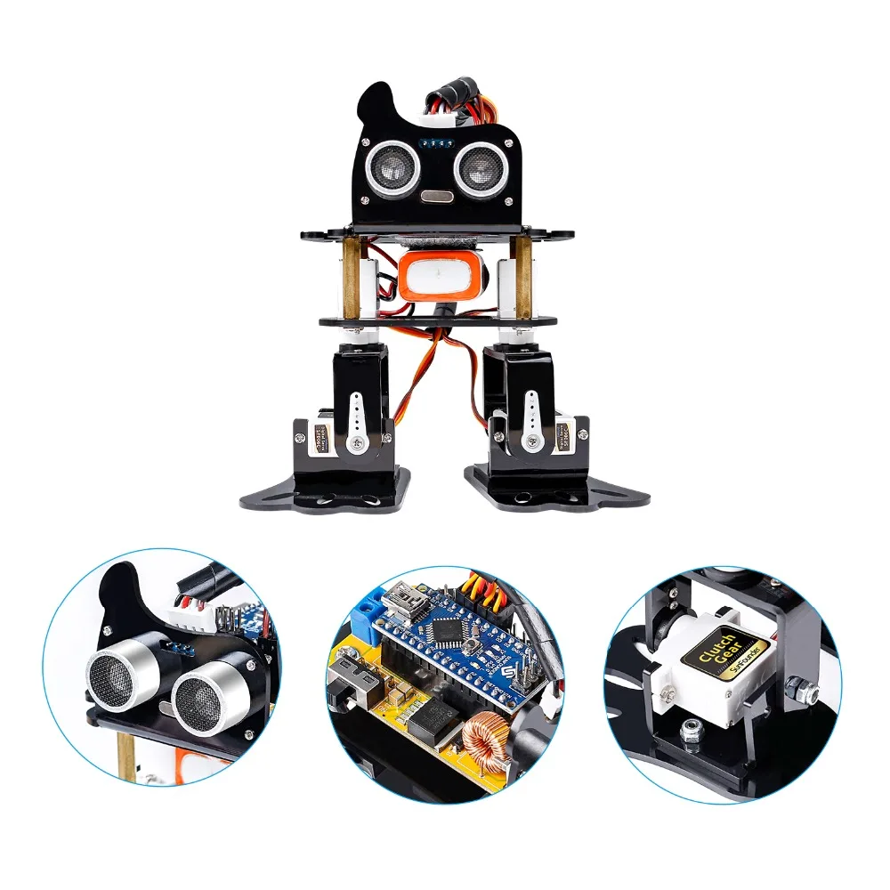 CC SunFounder DIY 4-DOF Robot Kit- Sloth Learning Kit for Arduino, Programmable Dancing Electronic Toy