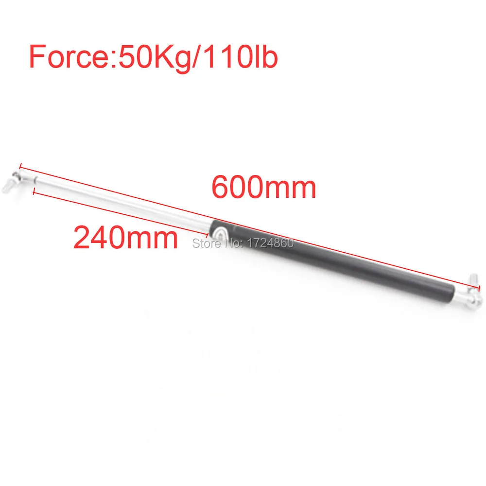 600mm Central Distance M8 50KG/110lb Force 240mm Stroke Auto Gas Spring Damper Gas Spring Lift 600*240mm