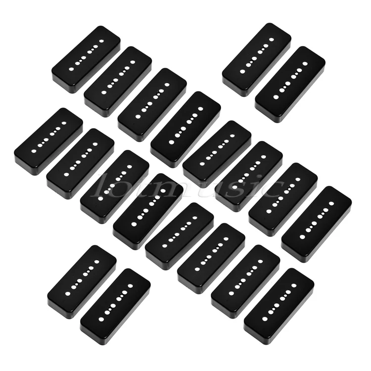 Single Coil Pickup Cover Dog Ear Soapbar for P90 Style Electric Guitar Parts Accessories Black White 20 Pcs