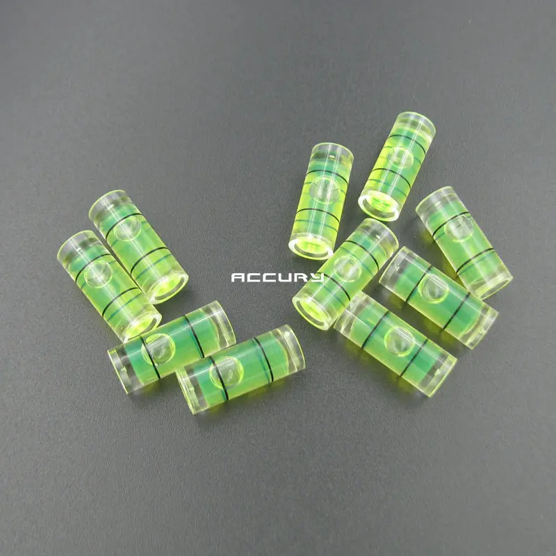 20pcs 8*20mm Plastic tube level  protractor Acrylic Bubble level Circular spirit level vial