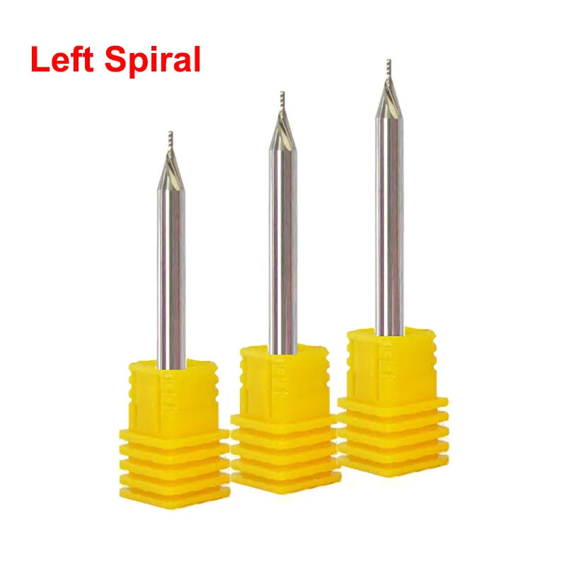 Sinistra A Spirale Fresa 3.175 millimetri 4 millimetri 6 millimetri 8 millimetri Shank 1 Flauto Router Bit Imbottiture Taglio In Metallo Duro CNC Fresa Strumento di Accessori