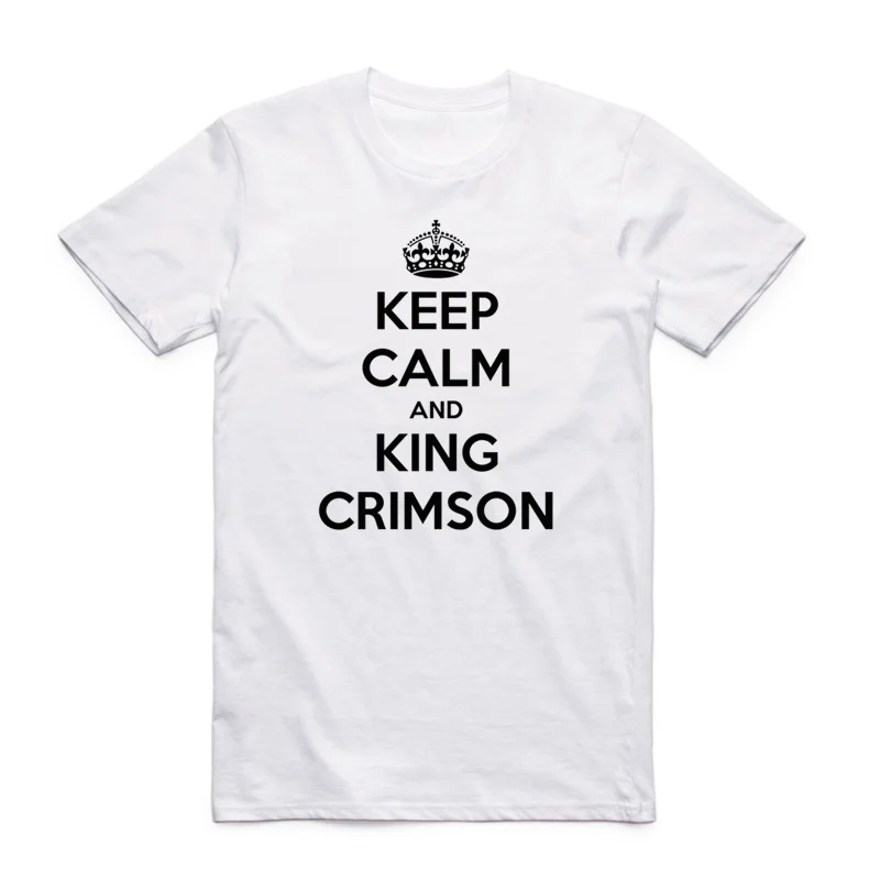 تيشيرت بأكمام قصيرة وياقة مستديرة ، مطبوع عليه صورة الملك القرمزي ، مقاس آسيوي ، عصري ، محكمة قرمزي ، HCP4170