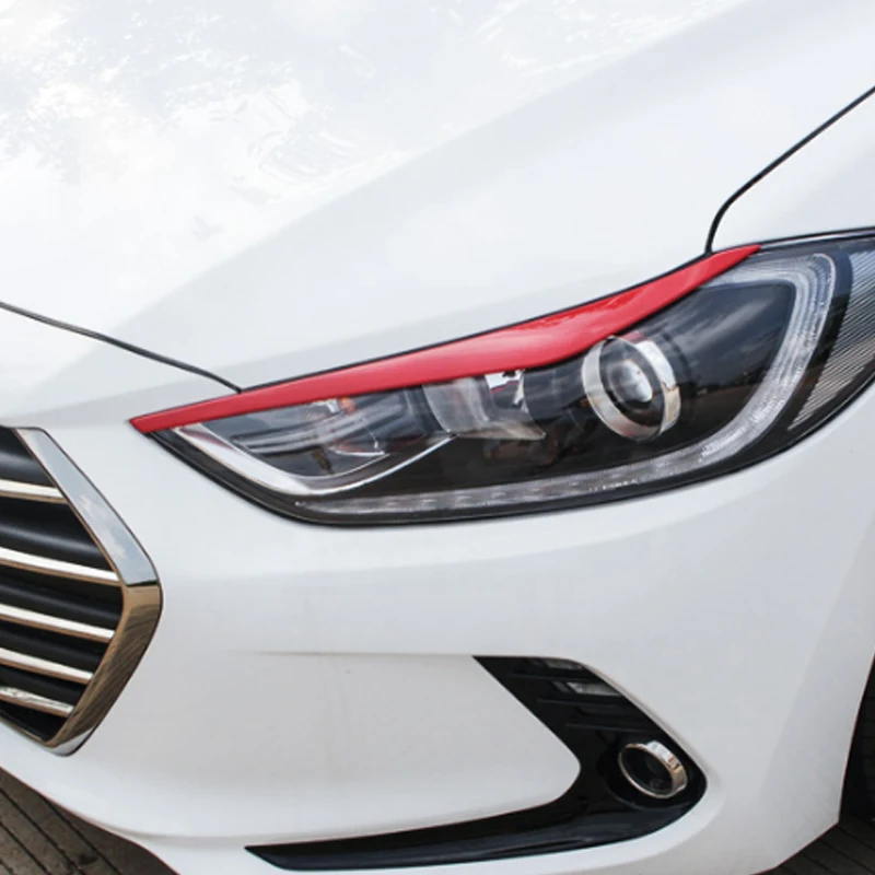 Modification For Elantra 2016 2017 Sedan Headlight Eyebrows Eyelids Abs Chrome Stickers Car Style Cover Accessories image 3