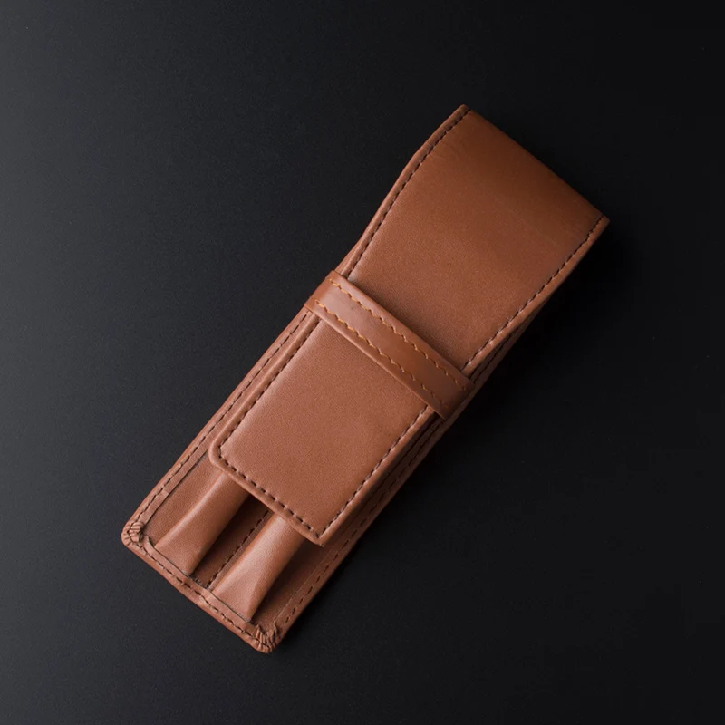 Fountain Pen / Roller Pen Pencil Case Pen Bag  Leather Quality Washed Cowhide Coffee Pen Pouch / Holder