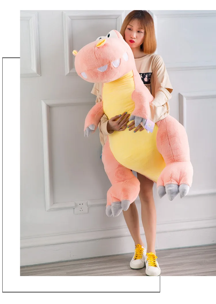 stuffed toy large 110cm pink dinosaur plush toy fillings soft doll sleeping pillow,birthday gift h0225