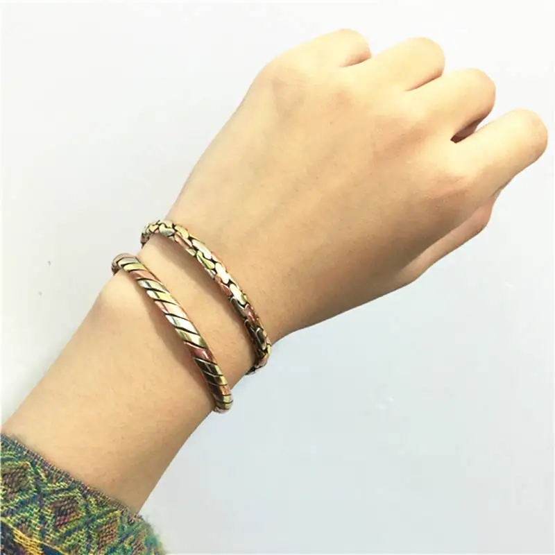 Indian Jewelry Rose Copper Wrapped Open Cuff Slim Bangles for Girls and Boys BB-218