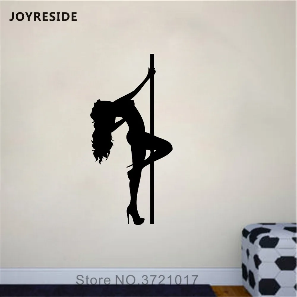 JOYRESIDE Pole Dance Wall Dancer Sexy Girl Striptease Decals Vinyl Sticker Home Living Room Design Bedroom Interior Mural A1515