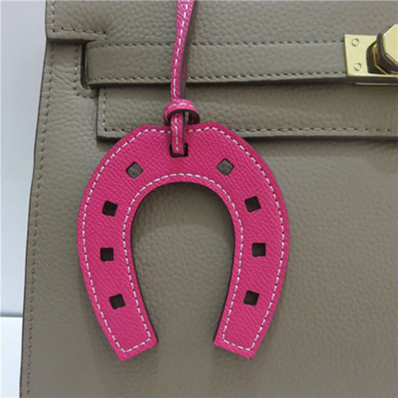 Famous Brand Horsehoe Hoof Horseshoe PU Leather Keychain Handbag Keyring Charm Women Bag Accessories Pendant J184