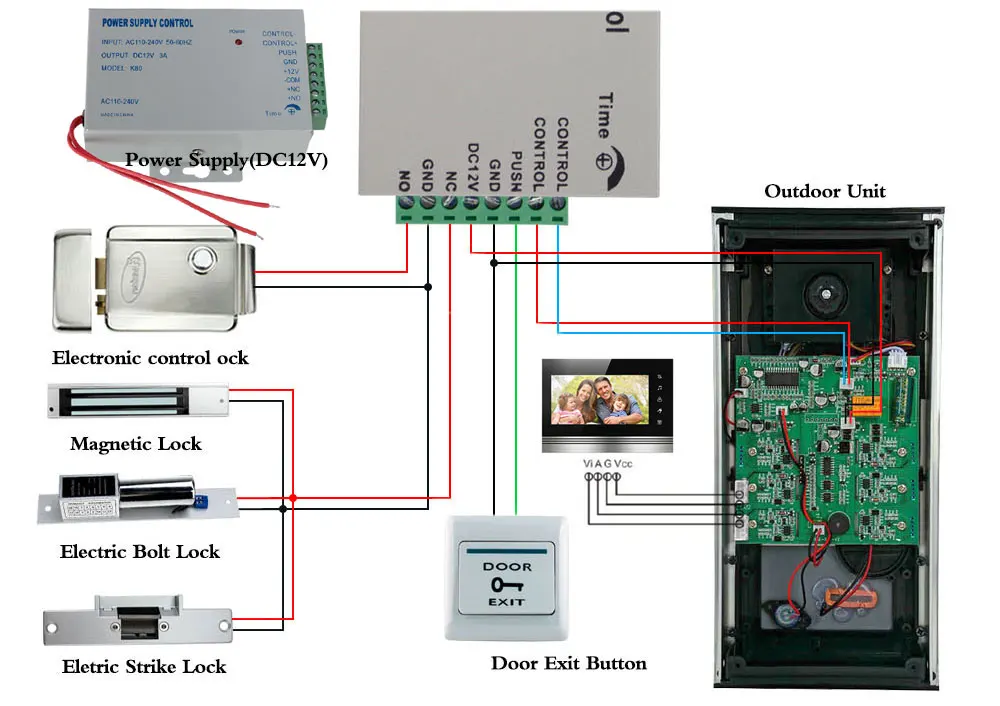 9 inch Home Video Interphone Doorphone Bell Kits Home Families Door Inductive Card Camera with 2 / 3 Monitor Intercom Systems