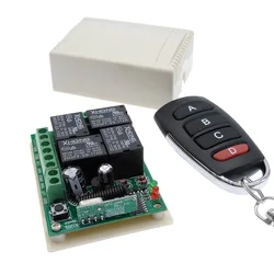 4 Way wireless remote control switch 433MHZ DC 12V relay receiver module RF 4NO+4NC controller