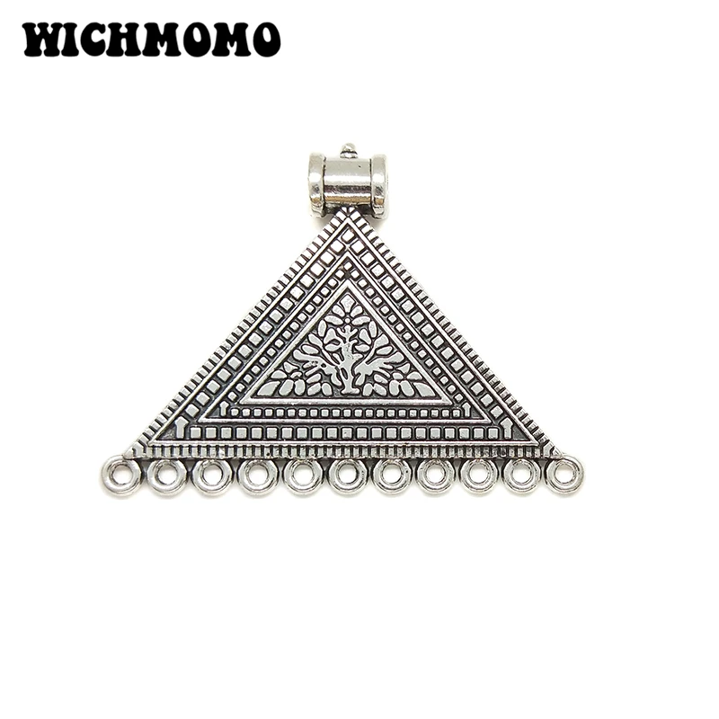 2021 New 41*55mm 2 Pieces Retro Zinc Alloy  Triangle Connectors Porous Linker for DIY Earring Necklace Jewelry Accessories