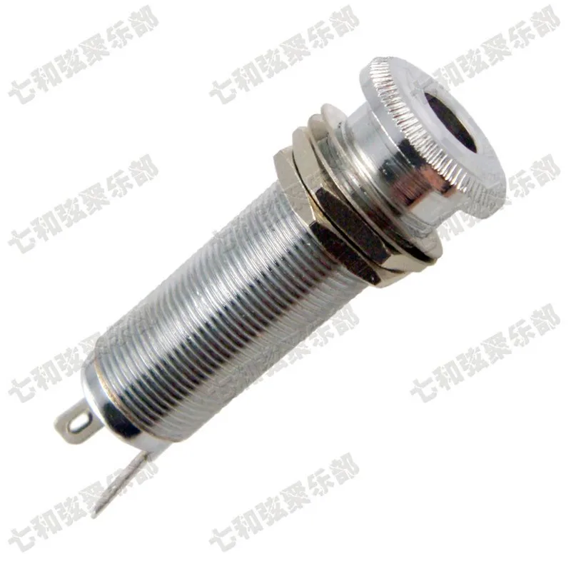 5 pcs 6.35mm Guitar Strap Chrome Guitar Bass Threaded Cylinder Output Input Jack Plug Socket 1/4