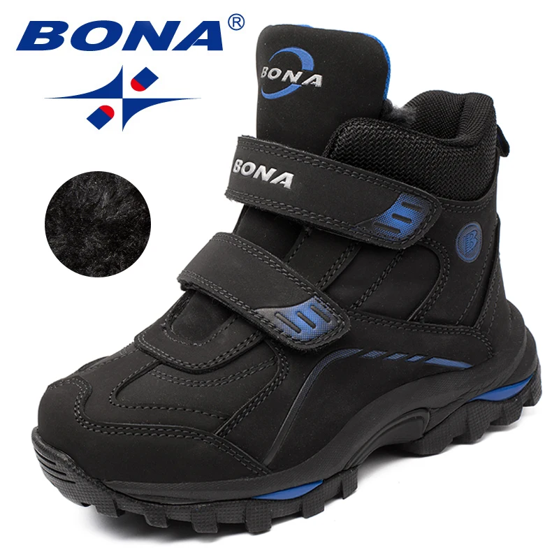 BONA-botas de nieve con punta redonda para niños, zapatos de estilo clásico, zapatillas ligeras de moda, envío gratis