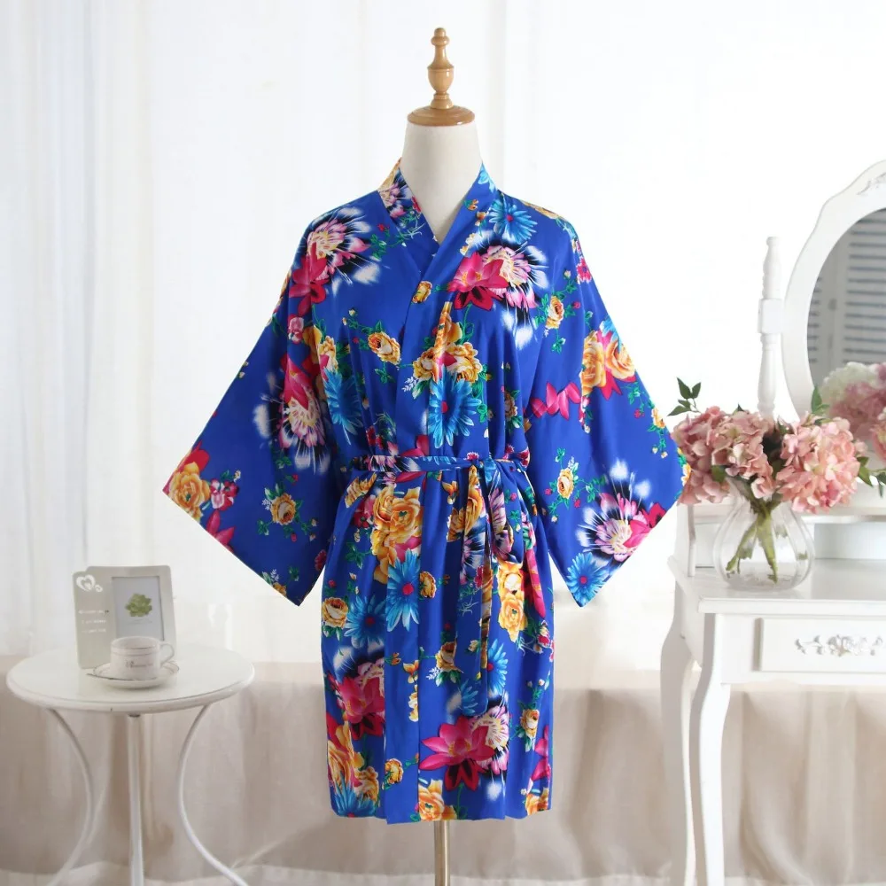 

Sexy Female Cotton Kimono Gown Fleral Printing kaftan Robe Short Robe Japan Style Women Mini Bathrobe Sleepwear D081701