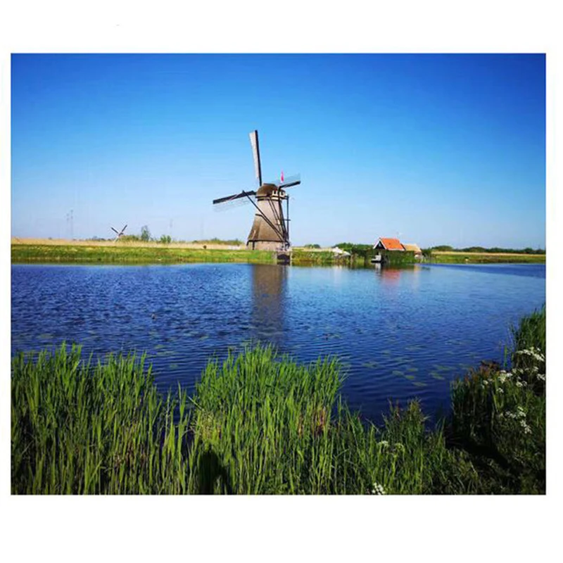 Netherlands Diamond Embroidery wedding decoration Diamond Painting Dutch windmills Diy Cross Stitch mosaic wall stickerZP-1747